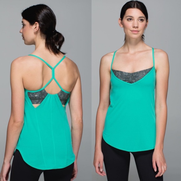 lululemon athletica Tops - Lululemon Roll Out Tank
Bali Breeze / Jazzy White Gator Green